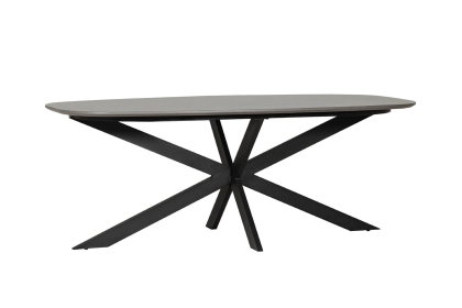 Sadie Industrial 200cm Dining Table in Smoke Finish