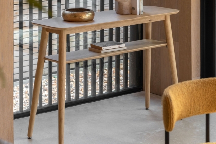 Gallery Direct Hatfield Natural Oak Console Table