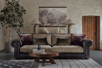 Atlantis Fabric & Leather Mix Standard Back 4 Seater Sofa