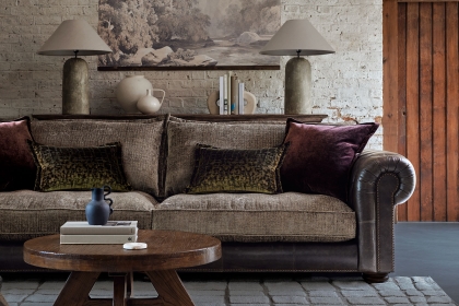 Atlantis Fabric & Leather Mix Standard Back 4 Seater Sofa