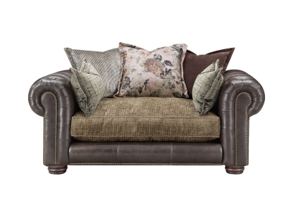 Atlantis Fabric & Leather Mix Pillow Back 1.5 Seater Sofa