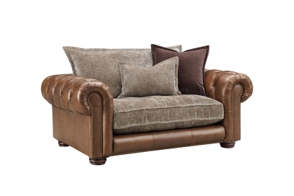 Atlantis Fabric & Leather Mix Standard Back 1.5 Seater Sofa