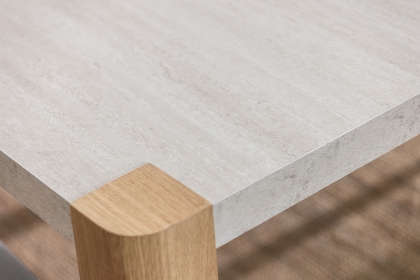 Arlo Natural Oak Coffee Table with Travertine Ceramic Top