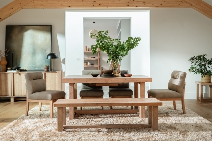 Oakley Reclaimed Wood 160-200cm Extending Dining Table in Rustic Buff Finish Oakley Reclaimed Wood 160-200cm Extending Dining Table in Rustic Buff Finish