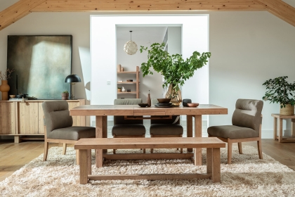 Oakley Reclaimed Wood 160-200cm Extending Dining Table in Rustic Buff Finish Oakley Reclaimed Wood 160-200cm Extending Dining Table in Rustic Buff Finish