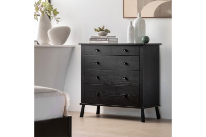 Gallery Direct Wycombe Black Oak 5 Drawer Chest of Drawers