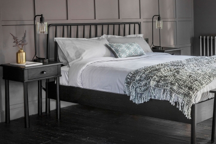 Gallery Direct Wycombe Black Oak 1 Drawer Bedside Table