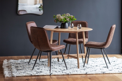 Gallery Direct Madrid Round Dining Table in Oak Gallery Direct Madrid Round Dining Table in Oak