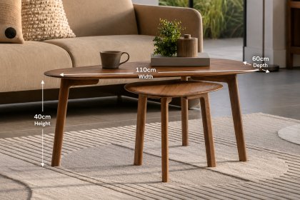 Gallery Direct Madrid Coffee Table Nest in Oak Gallery Direct Madrid Coffee Table Nest in Oak