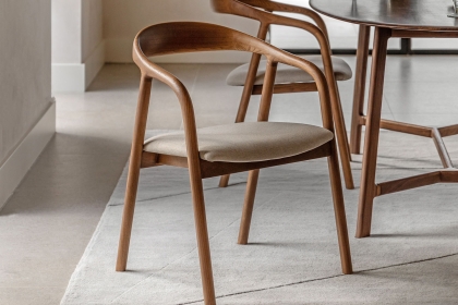 Gallery Direct Madrid Upholstered Dining Chair in Walnut (Pair)