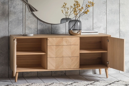 Gallery Direct Milano Oak Large Sideboard Gallery Direct Milano Oak Large Sideboard