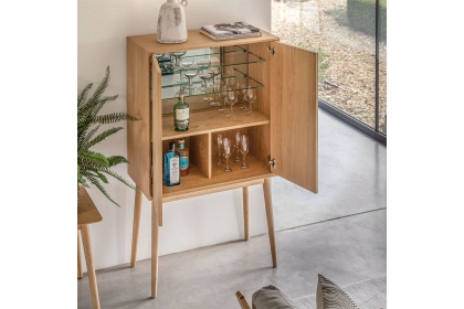 Gallery Direct Milano Oak 2 Door Cocktail Cabinet Gallery Direct Milano Oak 2 Door Cocktail Cabinet