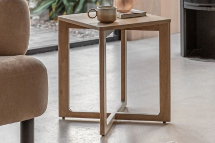 Gallery Direct Panelled Smoked Oak Side Table