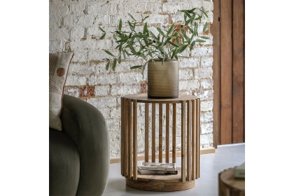 Gallery Direct Voss Mango Wood Slatted Side Table