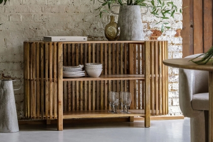 Gallery Direct Voss Mango Wood Slatted Sideboard Console Table
