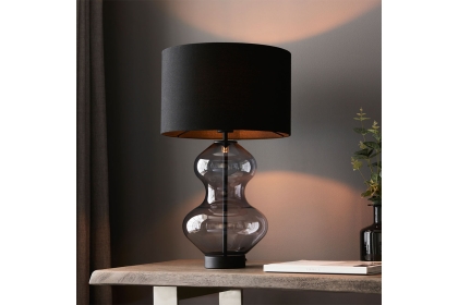 Gallery Direct Kelda Shaped Table Lamp Clear Glass Black