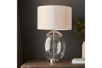 Gallery Direct Kelda Oval Table Lamp Bright Nickel
