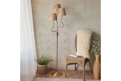 Gallery Direct Wriggle 3 Floor Lamp Brushed Aged Brass