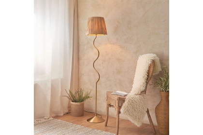 Gallery Direct Wriggle 1 Floor Lamp Brushed Aged Brass