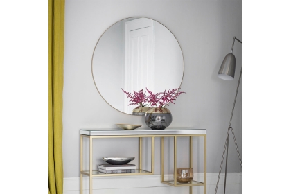 Gallery Direct Hayle Round Mirror Champagne 1000mm