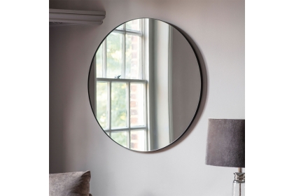 Gallery Direct Bowie Round Mirror Black 800x800mm