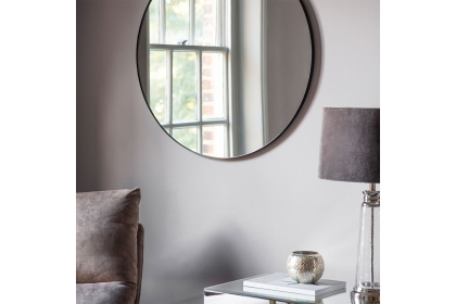 Gallery Direct Bowie Round Mirror Black 800x800mm