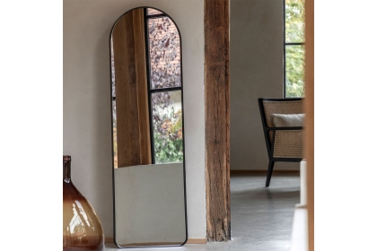 Gallery Direct Holworth Arch Mirror Black 450x35x1500mm
