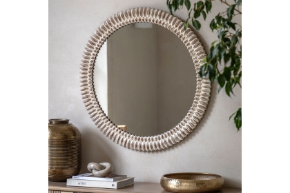 Gallery Direct Pimlico Round Mirror White Wash 900mm