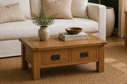 Salisbury Waxed Premium Oak Coffee Table With Drawer