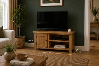 Salisbury Waxed Premium Oak Small Media Stand Salisbury Waxed Premium Oak Small Media Stand