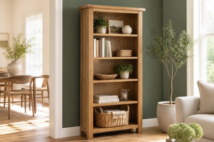 Salisbury Waxed Premium Oak Large Bookcase - Self Assembly