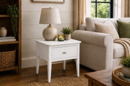 Hampstead Painted White Lamp Table Self Assembly