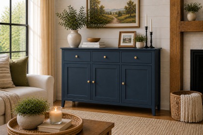 Harrogate Painted Blue 3 Door Sideboard Harrogate Painted Blue 3 Door Sideboard
