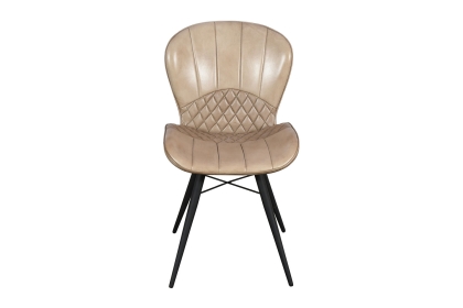 Amory PU Leather Dining Chair in Beige (Pair) Amory PU Leather Dining Chair in Beige (Pair)