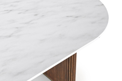 Harvard Reeded Mango Wood Small Sideboard with Marble Top