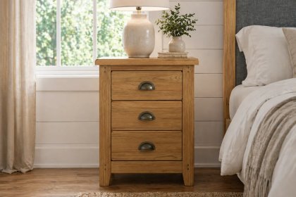 Burford Country Oak Bedside Table