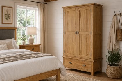 Burford Country Oak Gents Wardrobe