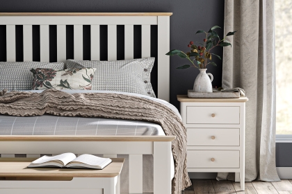 Marlow Oak Painted Coconut White Bedside Table