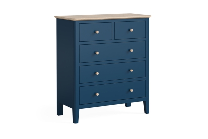 Marlow Oak Painted Navy Blue 2 Over 3 Chest of Drawers