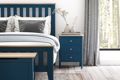 Marlow Oak Painted Navy Blue Bed Frame