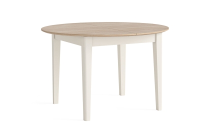 Marlow Oak Painted Coconut White Round Extending Dining Table
