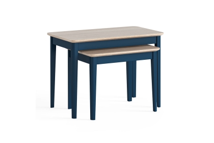 Marlow Oak Painted Navy Blue Nest of Tables