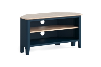 Marlow Oak Painted Navy Blue Corner TV Unit