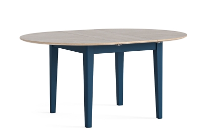Marlow Oak Painted Navy Blue Round Extending Dining Table