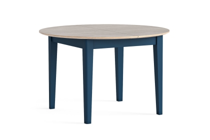 Marlow Oak Painted Navy Blue Round Extending Dining Table