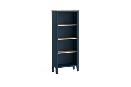 Marlow Oak Painted Navy Blue Slim Bookcase