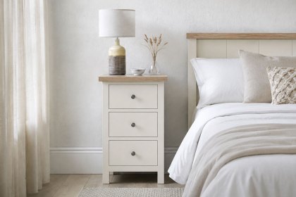Modern Country Painted Oak Coconut White Bedside Table