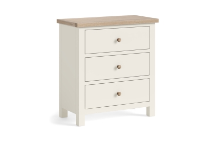 Modern Country Painted Oak Coconut White 3 Drawer Chest of Drawers Modern Country Painted Oak Coconut White 3 Drawer Chest of Drawers