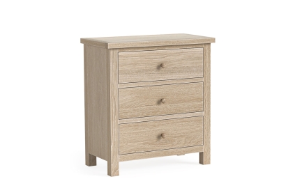 Modern Country Oak 3 Drawer Chest of Drawers