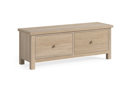 Modern Country Oak Large 2 Drawer Blanket Box Bench